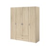 Armoire VARIA - Décor chene - 4 portes battantes + 2 tiroirs - L 160 x H 185 x P 51 cm - PARISOT