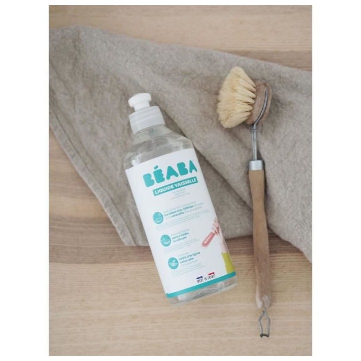 BÉABA Lot de 2 liquides vaisselle, Sans parfum, Origine naturelle et
