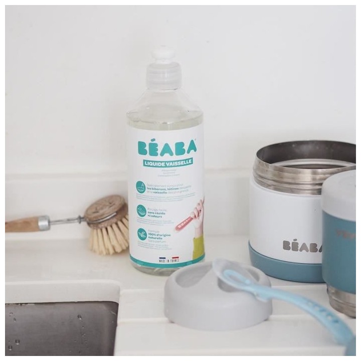 BÉABA Lot de 2 liquides vaisselle, Sans parfum, Origine naturelle et