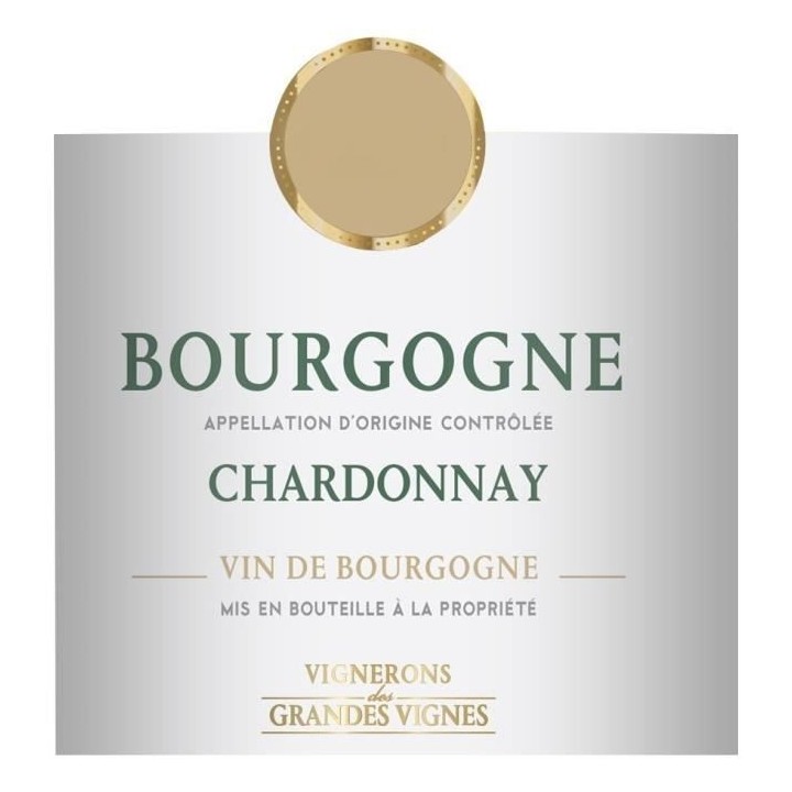 Vignerons des Grandes Vignes 2021 Bourgogne Chardonnay - Vin blanc de