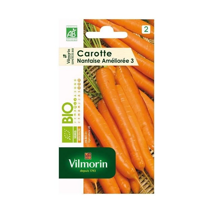 Carotte nantaise améliorée 3 bio Vilmorin