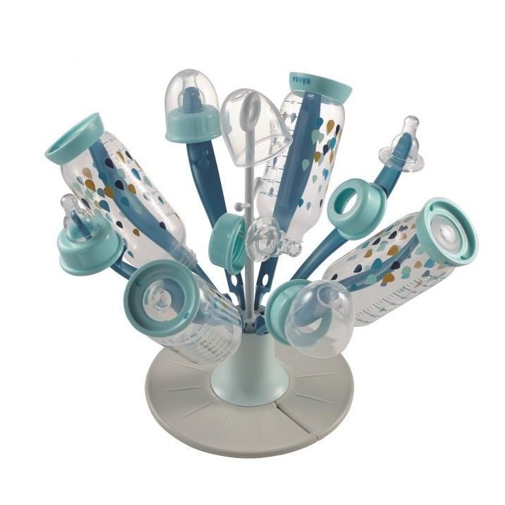 Béaba Biberonnerie Egouttoir Fleur Pliable Bleu