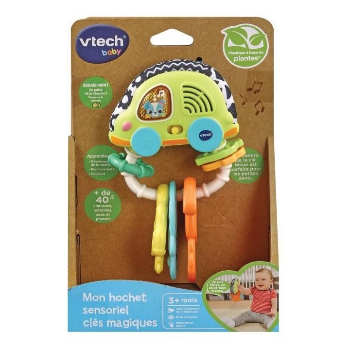 VTECH BABY - Mon Hochet Sensoriel Clés Magiques (bioplastique)
