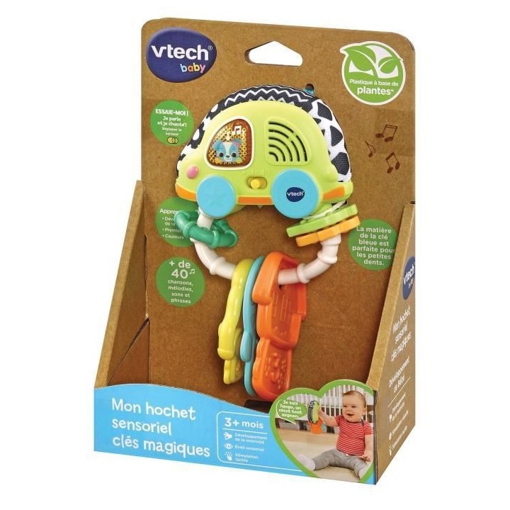 VTECH BABY - Mon Hochet Sensoriel Clés Magiques (bioplastique)