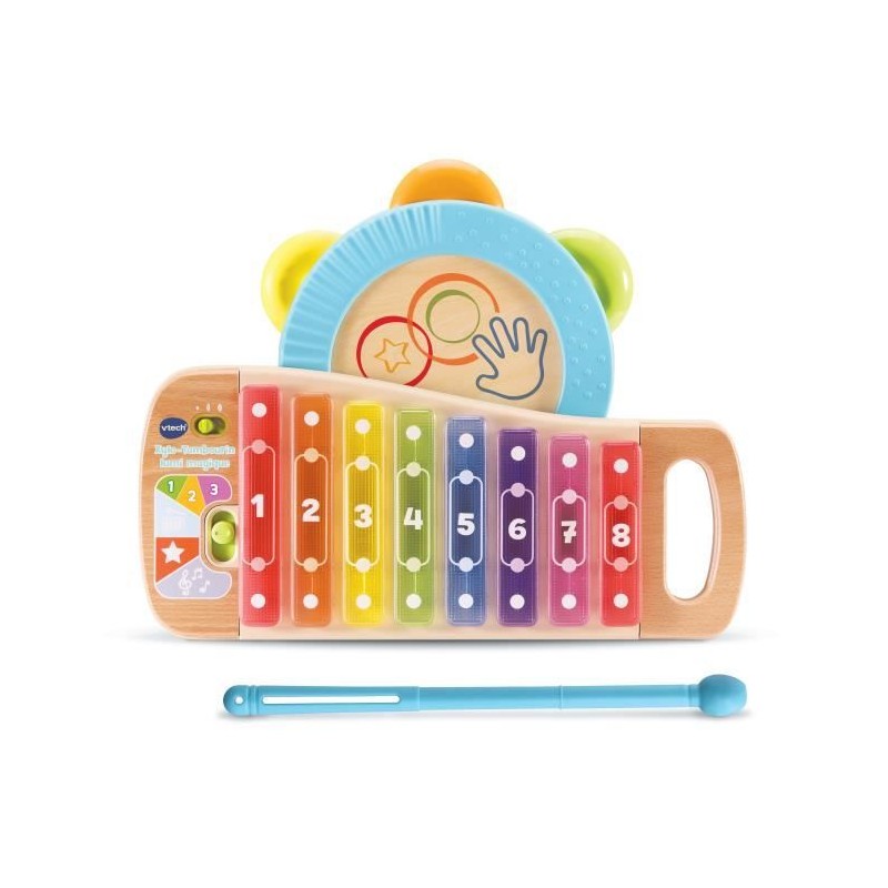 VTECH BABY - Play Green - Xylo-Tambourin Lumi Magique (Jouet Bois FSC)