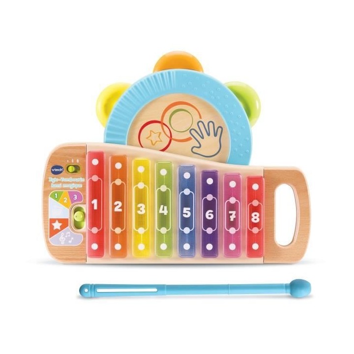VTECH BABY - Play Green - Xylo-Tambourin Lumi Magique (Jouet Bois FSC)