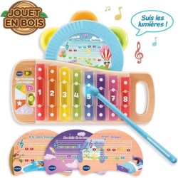 VTECH BABY - Play Green - Xylo-Tambourin Lumi Magique (Jouet Bois FSC)