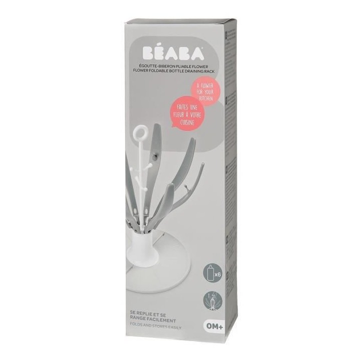 Béaba Egoutte Biberon Pliable Flower Grey