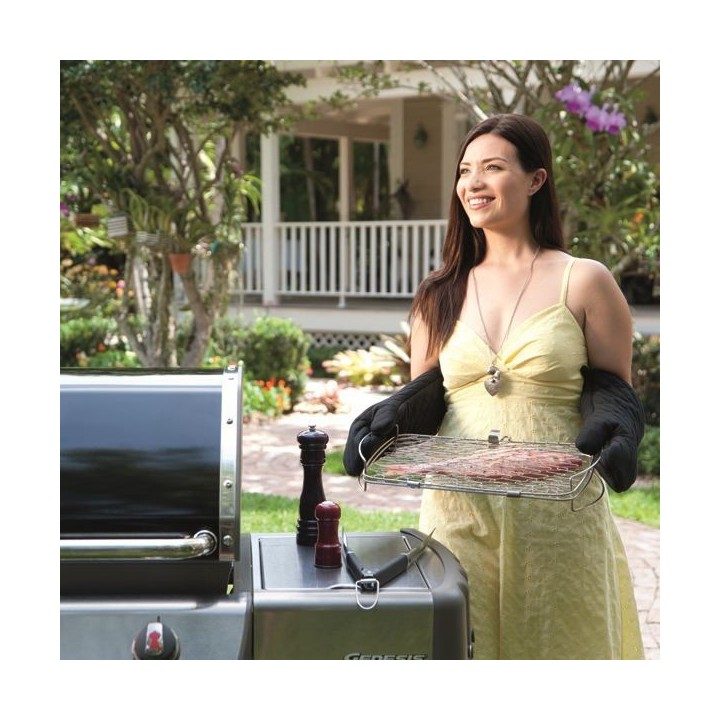 Panier a poisson WEBER en acier inoxydable - grand modele