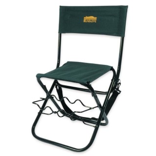 LINEAEFFE Siege pliant en Toile avec support de canne - Vert - 67x31x4