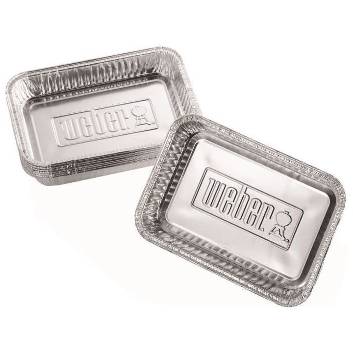 Lot de 10 petites barquettes en aluminium WEBER