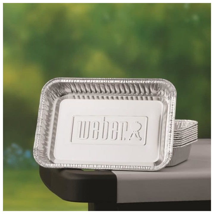 Lot de 10 petites barquettes en aluminium WEBER