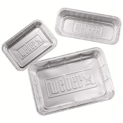 Lot de 10 petites barquettes en aluminium WEBER