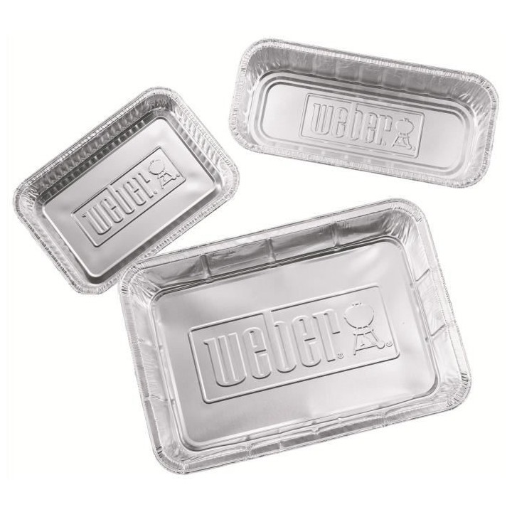 Lot de 10 petites barquettes en aluminium WEBER