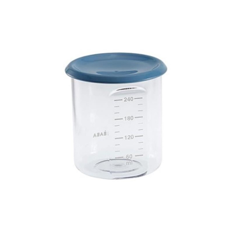 BEABA Maxi Portion Tritan, Pot de conservation bébé, plastique premium - 240 ml - Bleu