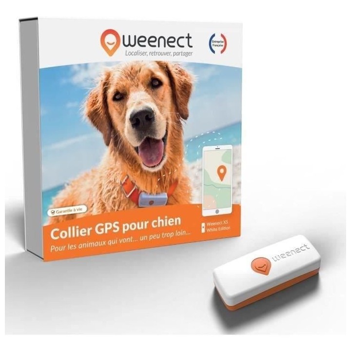 Traceur GPS pour Chien - Weenect XS (White Edition 2023)