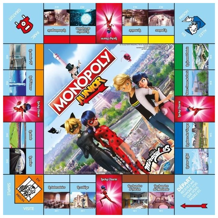 MONOPOLY JUNIOR - Miraculous Ladybug - Jeu de société - Version fran