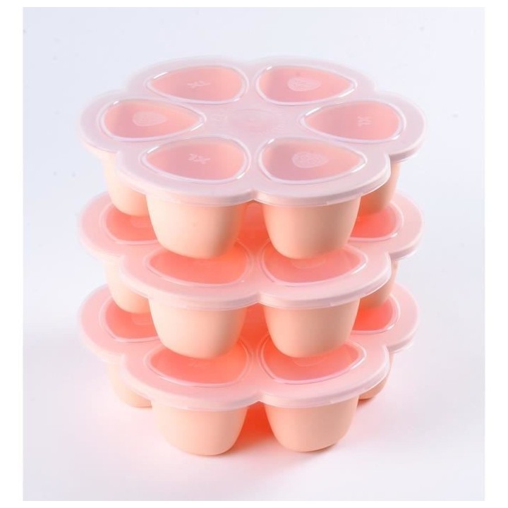 Béaba Portion Multiportions Moule en Silicone Rose 6 x 150ml