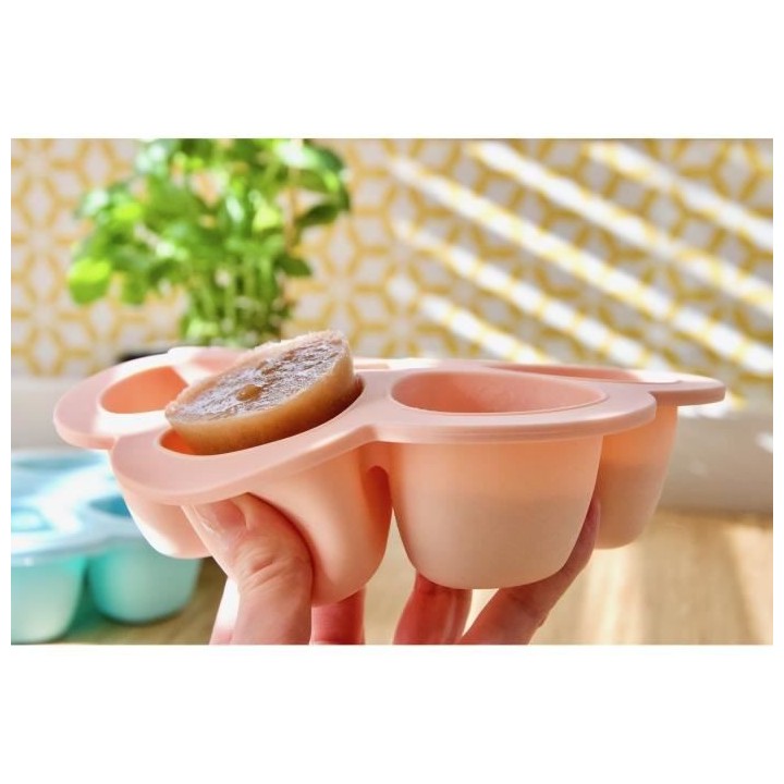 Béaba Portion Multiportions Moule en Silicone Rose 6 x 150ml