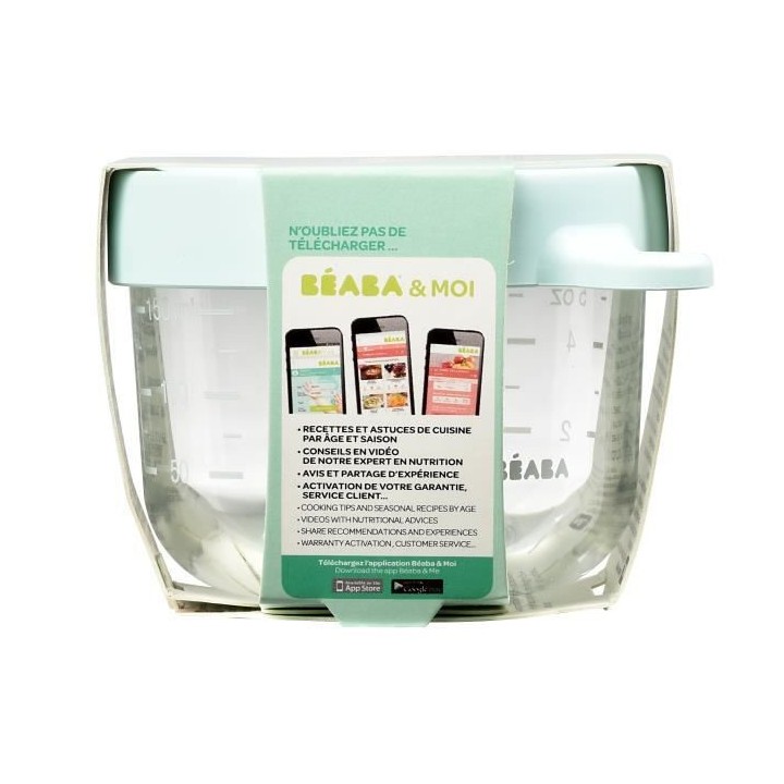 BEABA Portion Conservation Repas Bébé/Verre Extra Résistant, Made i