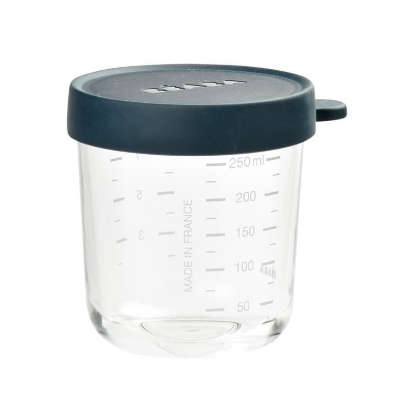 Béaba Portion Pot de Conservation en Verre Bleu Foncé 250ml