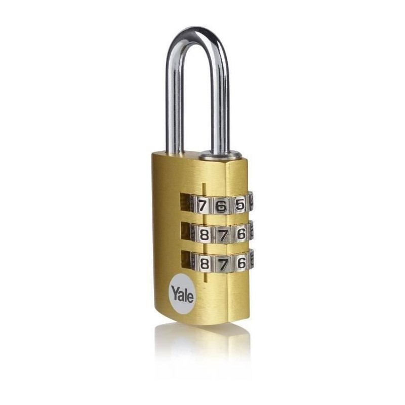 YALE -YE3CB/38/131/1/GO - Cadenas aluminium - combinaison 38 mm - anse acier - Or - code 4 chiffres