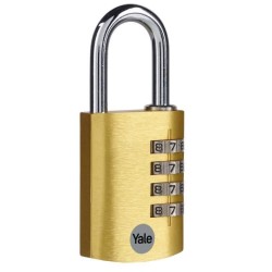 YALE -YE3CB/38/131/1/GO - Cadenas aluminium - combinaison 38 mm - anse acier - Or - code 4 chiffres