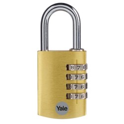 YALE -YE3CB/38/131/1/GO - Cadenas aluminium - combinaison 38 mm - anse acier - Or - code 4 chiffres