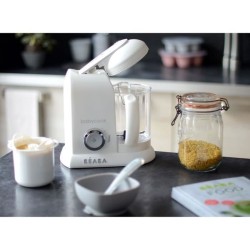 BEABA, Babycook Solo, Robot bébé 4 en 1, Cuiseur, Mixeur - Blanc