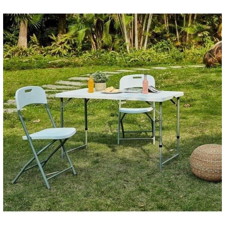 Table de réception pliante - 4 personnes - 122 cm - Structure en acie