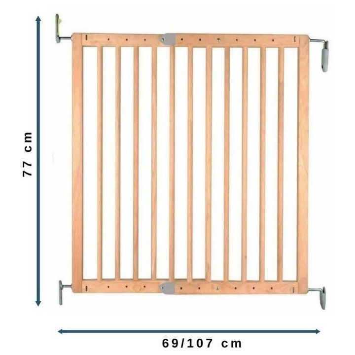 NORDLINGER PRO Barriere de sécurité Enfant PRUNE- 69 a 107 cm - Bois