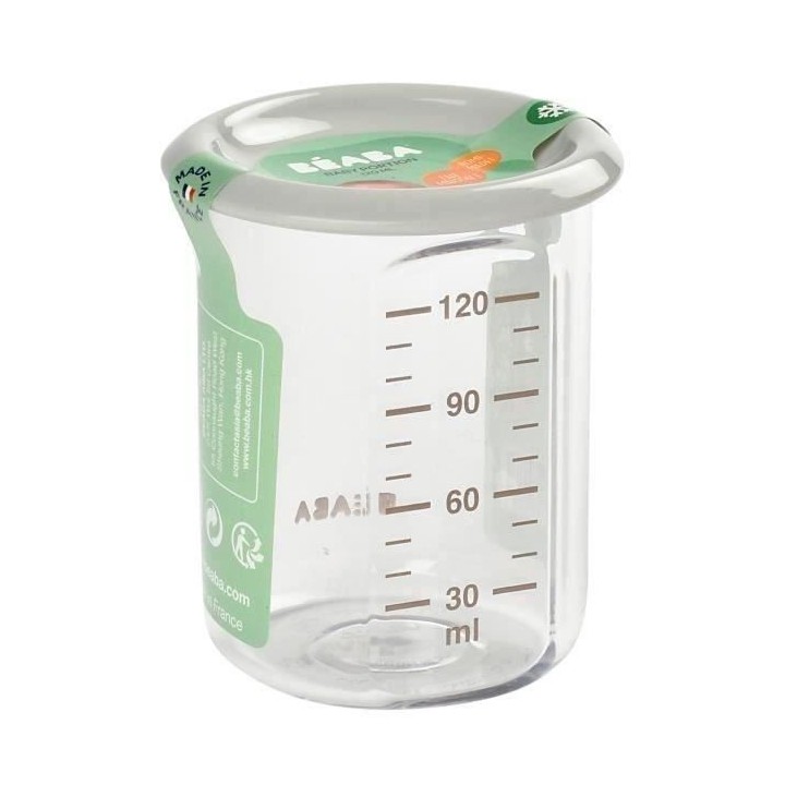Béaba Portion Pot de Conservation en Tritan Gris 120ml