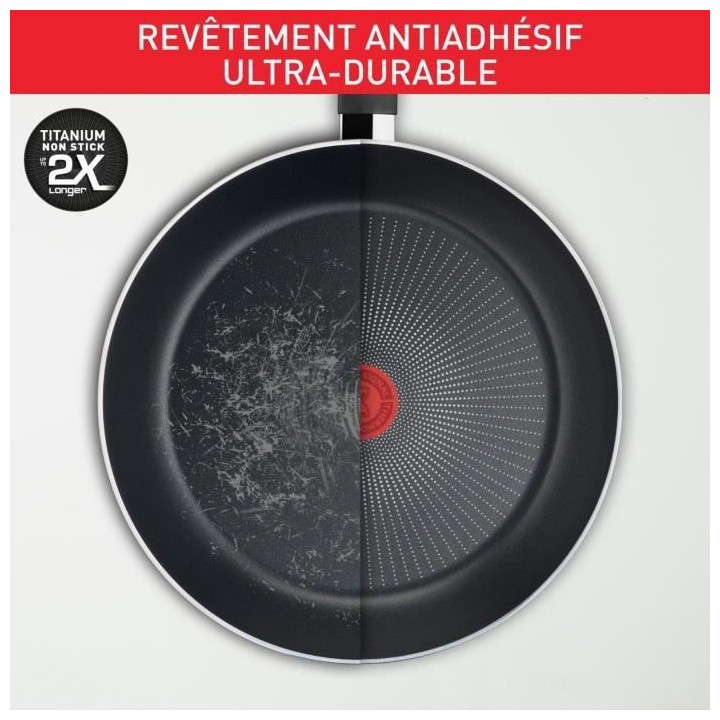 TEFAL Sauteuse 24 cm, Induction, Revetement antiadhésif, Couvercle ve