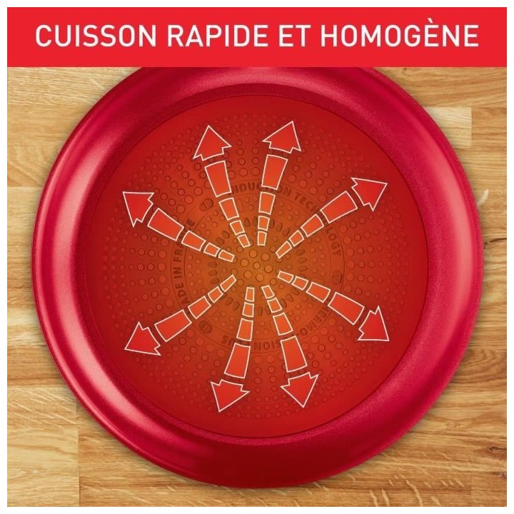 TEFAL Faitout 24 cm, Induction, Revetement antiadhésif, Couvercle ver