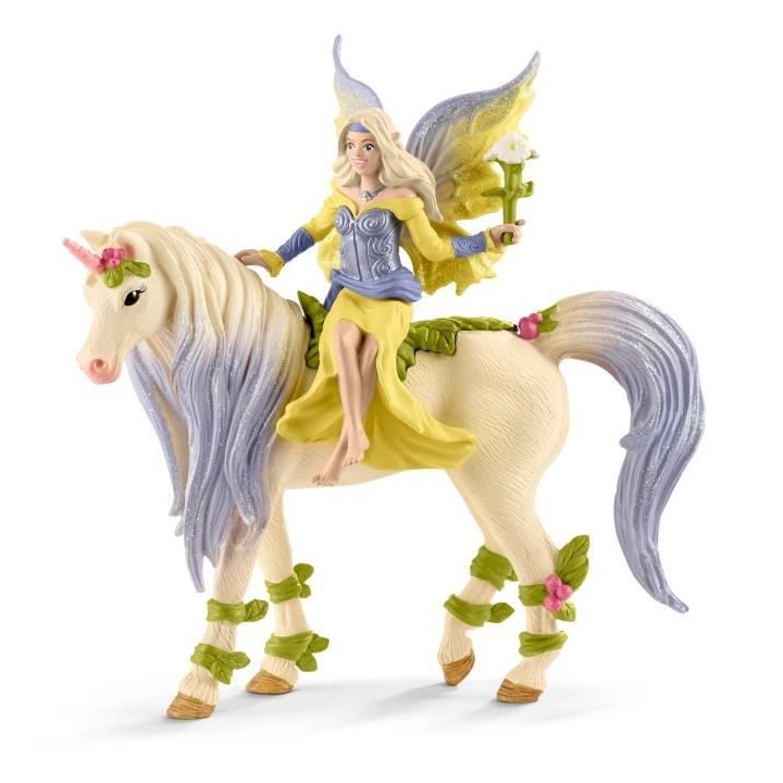 Schleich - Fée Sera avec la licorne aux fleurs - 70565