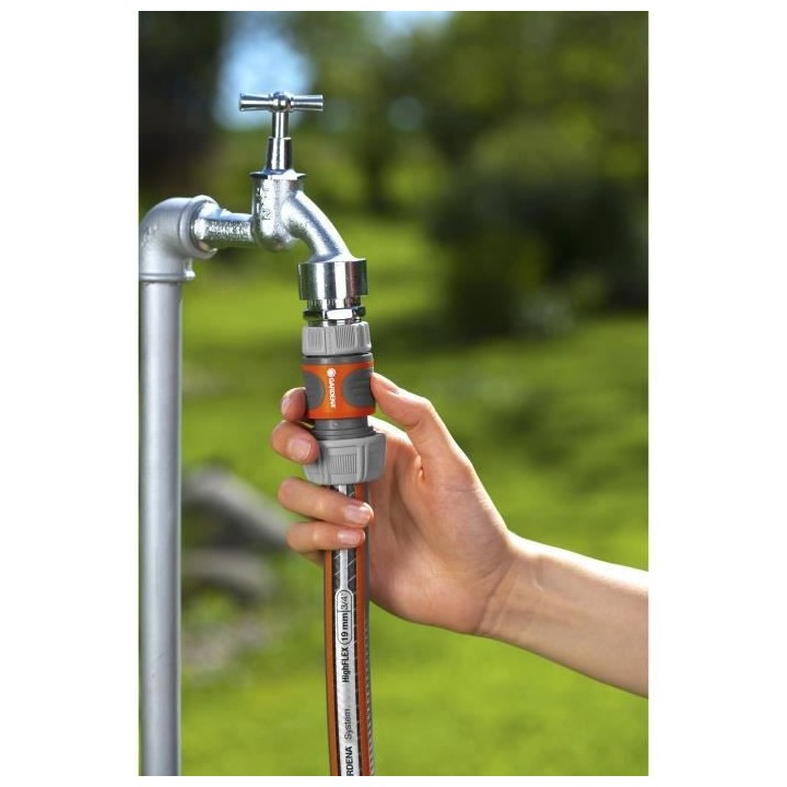 Raccord d'arrosage rapide GARDENA - Adapté tuyau Ø19 mm - Fixation 1