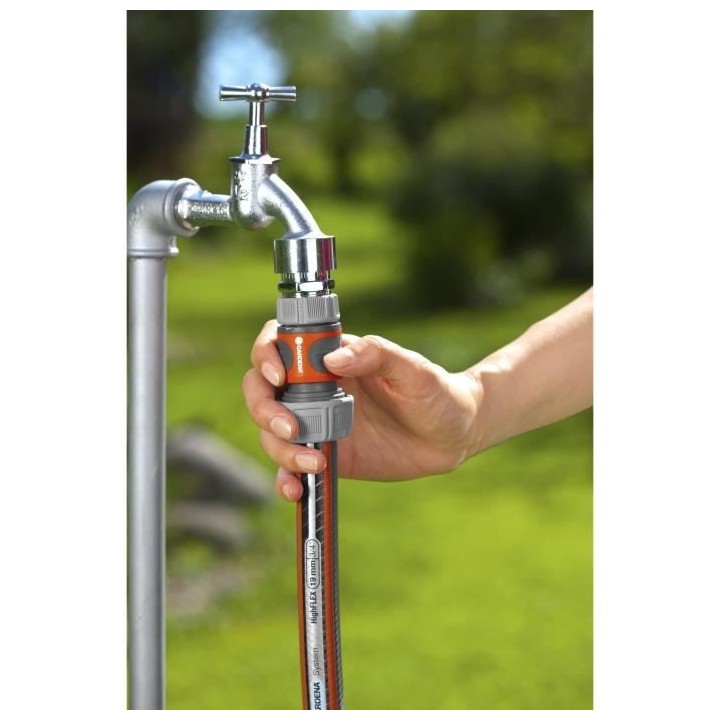 Raccord d'arrosage rapide GARDENA - Adapté tuyau Ø19 mm - Fixation 1
