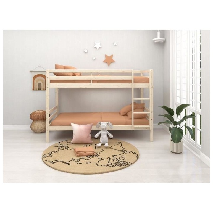 Lits superposés séparables enfant - 2x90x190 cm - Pin massif naturel