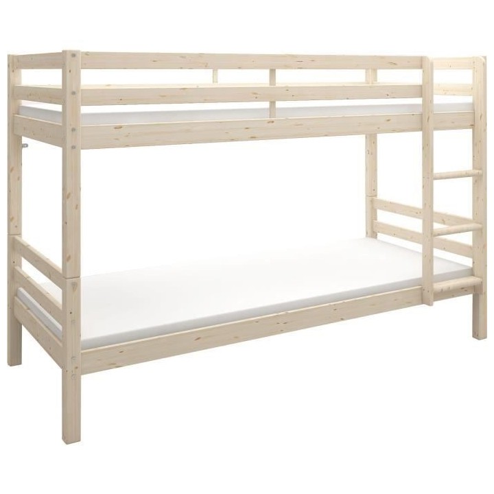 Lits superposés séparables enfant - 2x90x190 cm - Pin massif naturel