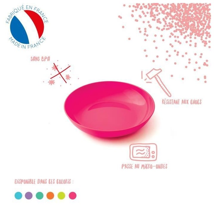 MILL'O BÉBÉ Assiette micro-ondable Polypropylene 18,5 CM Bleu lagon