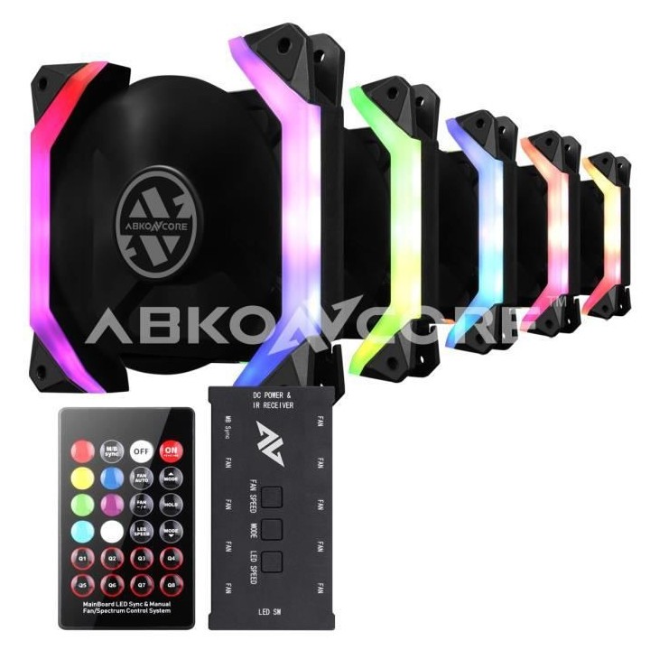 Ventilateur pour boitier - ABKONCORE - SP120 Spectrum SYNC 5in1 (pack