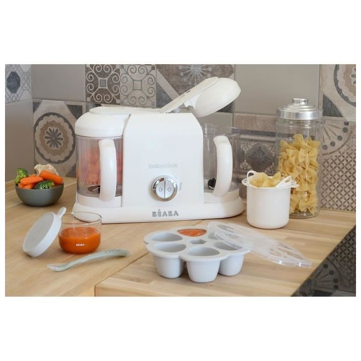 BEABA, Babycook Duo, Robot bébé 4 en 1, Cuiseur, Mixeur, Contenance