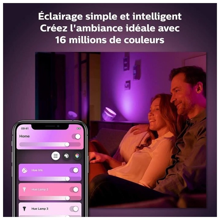 Philips Hue White & Color Ambiance, lampe Iris, compatible Bluetooth,