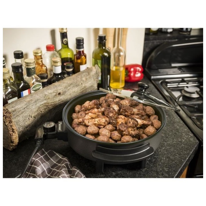 Bestron Poele électrique multifonctions antiadhésive, 1500 W, Noir