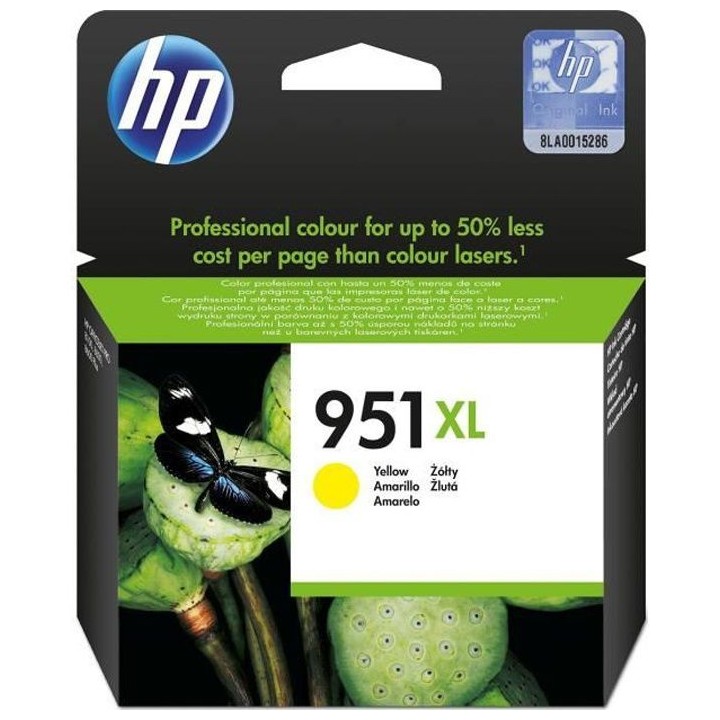 HP 951XL Cartouche d'encre jaune grande capacité authentique (CN048AE