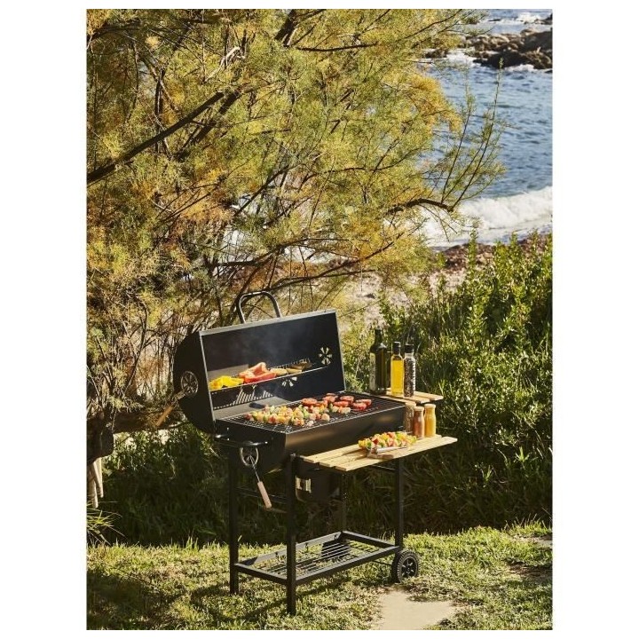 Barbecue a charbon MIKE - 2 grilles acier chromé - Surface de cuisson
