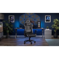 CORSAIR - Chaise bureau - Fauteuil Gaming - TC100 RELAXED - Similicuir - Ergonomique - Accoudoirs réglables - Noir - (CF-901005