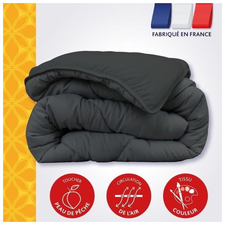 COUETTE 220X240 DODO - tempérée - 2 personnes - gris