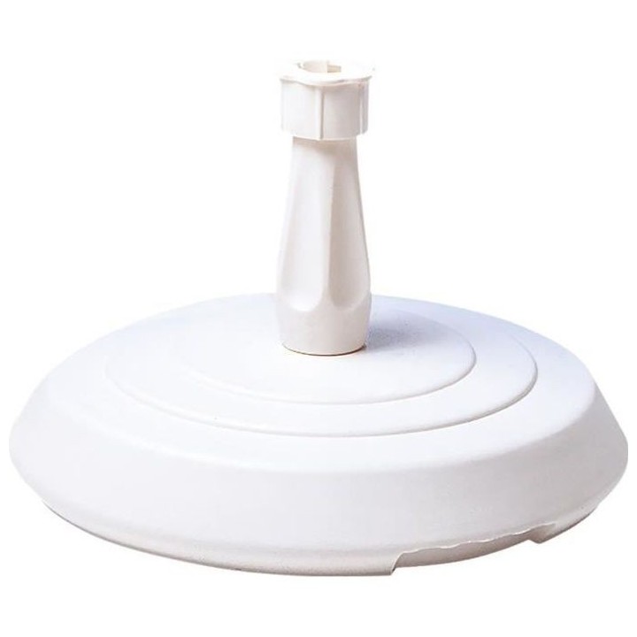 EDA PLASTIQUE Pied de parasol béton rond - Blanc - 14kg