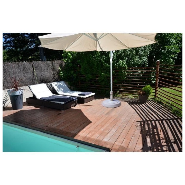 EDA PLASTIQUE Pied de parasol béton rond - Blanc - 14kg